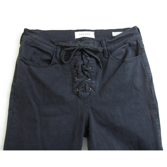 PacSun Denim - Pacsun High Rise Jegging Black Lace-Up Front Women's Size 26S